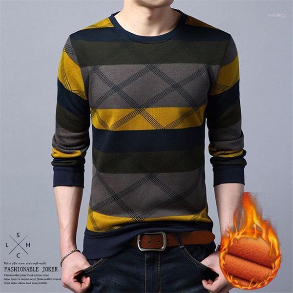 

2020 new men's spring, autumn and winter pullover geometric pattern, slim long sleeve cotton warm fashion thick sweater plus siz1, White;black