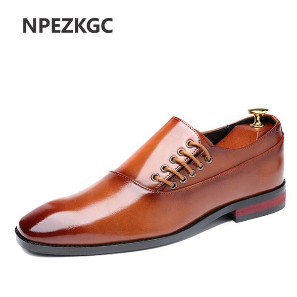 

brand men formal shoes men oxford leather dress shoes fashion business pointed wedding, Black