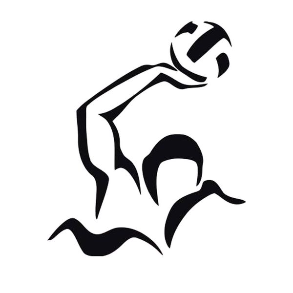 

13.5cm*15.8cm water polo sport creative decoration car sticker body of car vinyl decal black/silver c31-0251