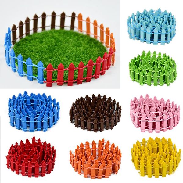 

10pcs multicolor mini fence diy fairy garden barrier wooden craft moss lawn decor miniature landscape decoration accessories