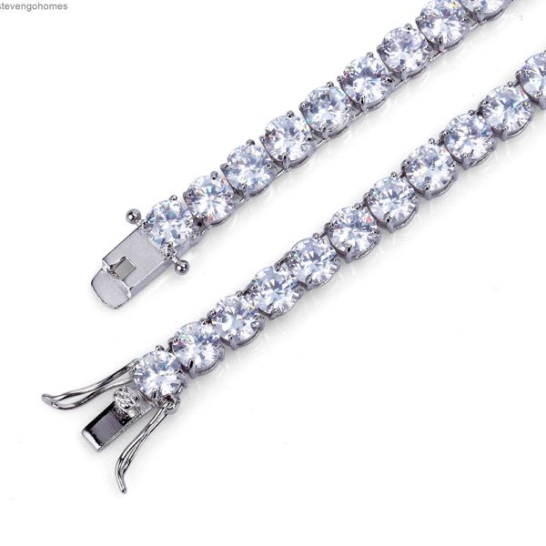 

factorypf0onew genuine gold electroplating micro inlaid zircon 6mm tennis hip hop jewelry necklace, Silver