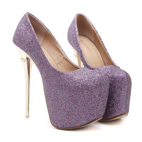 

2021 new high heels woman bling sequins cloth pumps dress party shoes fashion toe round stilettos hhvz, Black