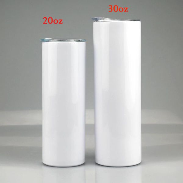 

diy sublimation 20oz 30oz straight tumbler big capacity portable skinny tumblers double wall sublimations coating for heat transfer cup