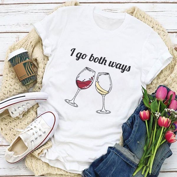 

women graphic beer wine cartoon short sleeve style print summer t-shirt womens clothing lady clothes tee female t shirt, White