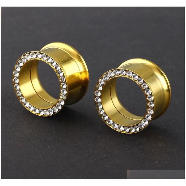 

gold flesh tunnel surgical steel body jewelry ear expander gauge stretcher earring piercing plug f jllrgo yy_dhhome, Silver