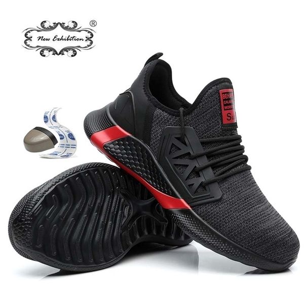 

new exhibition fashion shoes men protective steel toe cap anti-smashing construction safety boots work sneakers y200915, Black;brown