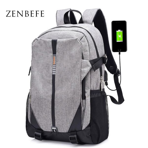 

zenbefe new backpack canvas travel bag backpacks usb charging student bag lapbags casual rucksack daypack student bookbags