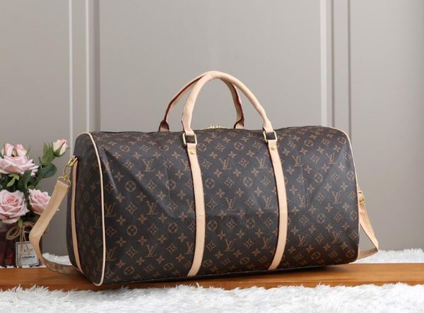 

2020 men's and women's handbags classic fashion one-shoulder messenger bag large capacity leather travel bag, Black;red