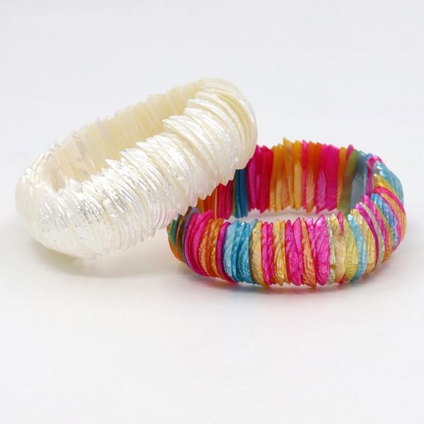 

beaded, strands vonnor jewelry bracelet for women handmade natural shell elastic bangles bracelets bohemian accessories female girl1, Black