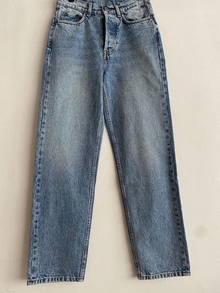 

autumn winter women jeans high waist solid color zipper straight new fashion female casual denim long pants1, Blue