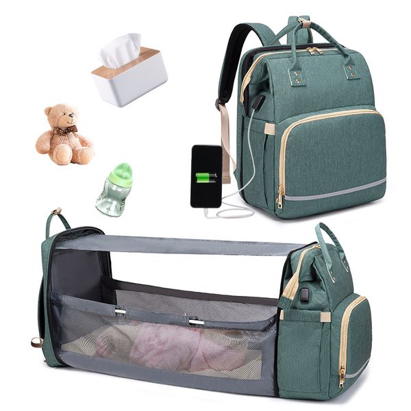 

backpack multifunctional large capacity mommy bag portable folding crib mother and baby bag outing backpack c1120