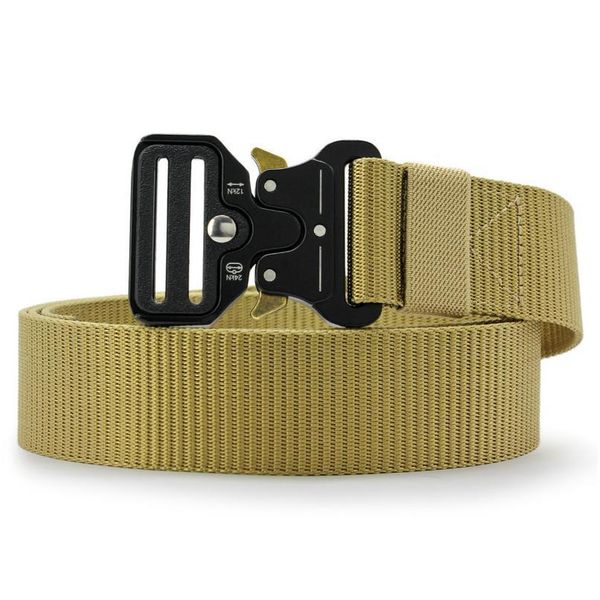 

3.8cm male tactical military outdoor tactical belt men's military nylon belts army ceinture waist belt men wom jllcel, Black;brown