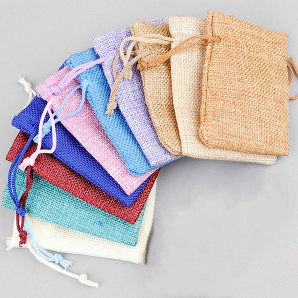 

25 шт. drawstring natural burlap сумка подарочная упаковка упаковка многоразмерные ювелирные изделия упаковка свадебные сумки с candy bag sq, Black