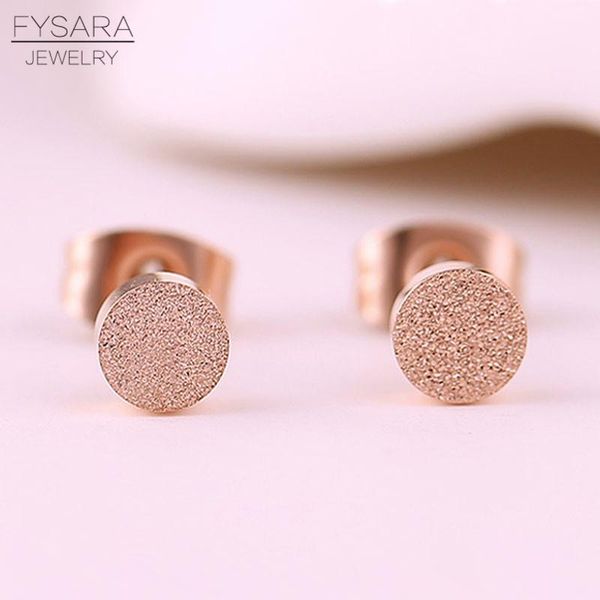 

мода ювелирные изделия роза rold цвет симпатичные круглый матовый крошка серег для женщин девушки титана стали bean серьги yxlxca bde_jewelr, Golden;silver