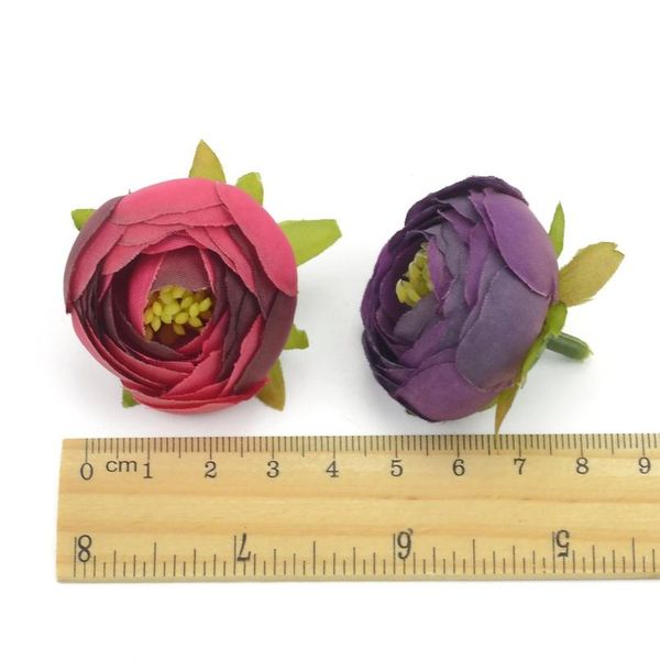 

5pcs high-grade european artificial rose tea bud artificial flower head for wedding car decoration diy scrapbooking fake jllplw