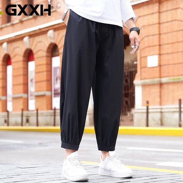 

gxxh winter autumn men tapered feet pants chinese style vintage trousers plus size 6xl comfortable home ankle-length pants male, Black