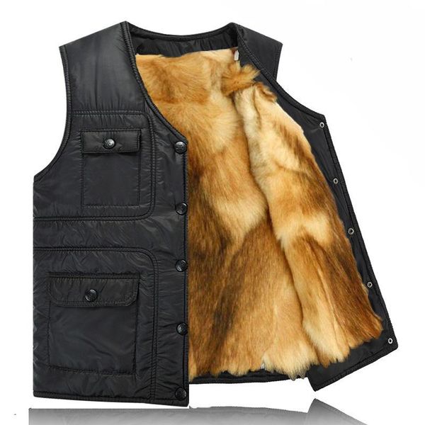 

men's vests 2021 casual solid winter real sheep fur short jacket men shearling vest male plus size inter mens cashmere coat travel, Black;white