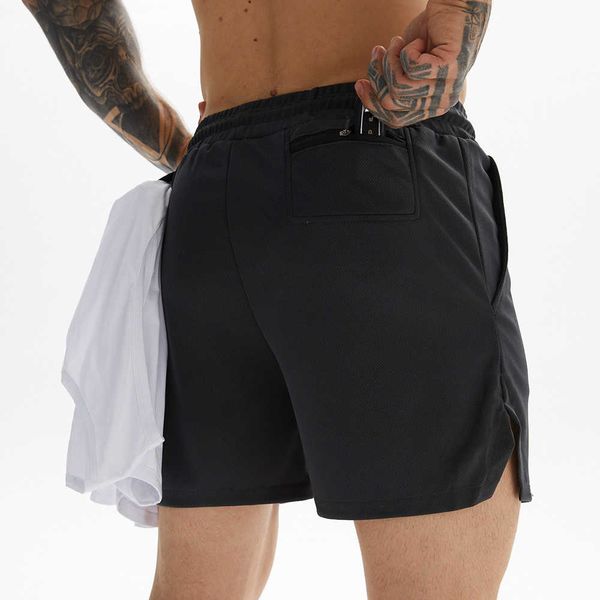 

running sport mens training sports fitness quick dry workout gym jogging marathon short beach summer men's shorts, White;black
