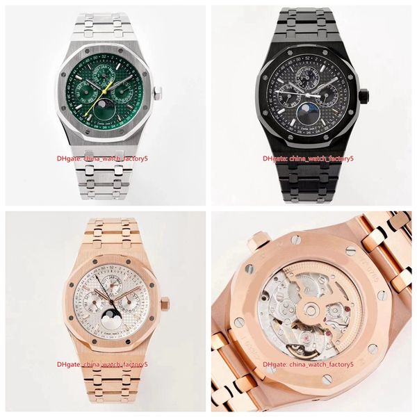 

5 style selling 41mm calendar moon phase 26606st.oo.1220st.01 transparent mechanical automatic mens watch watches, Slivery;brown