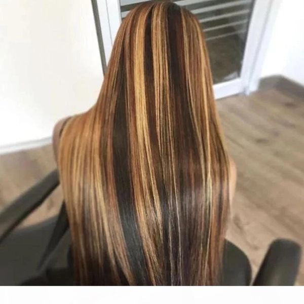 

парик человек honey blonde ombre бразильская коричневый цвет прямой hd полный фронтальная highlight боб фронта шнурка плотность 150%, Black;brown