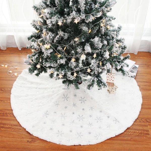 

plush beads white silver snowflake embroidered christmas tree skirt decorations christmas tree skirts xmas skirts snowflake1