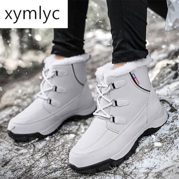 

winter boots shoes woman 2020 snow boots for women waterproof short ladies ankle warm plush snow shoes footwear, Black
