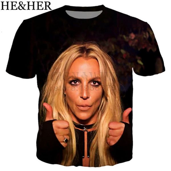 

new popular singer britney spears 3d print shirts comics anime oversized men clothing