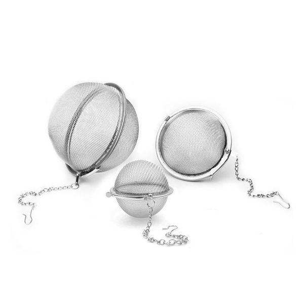 

stainless steel tea pot infuser sphere mesh tea strainer filler ball strainer ball 5cm/7cm/9cm shipping