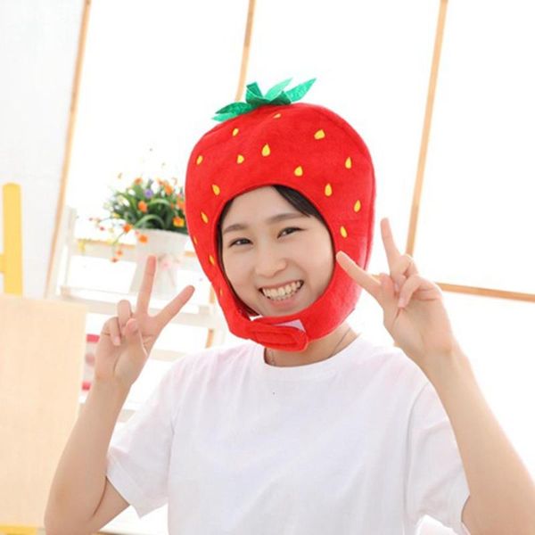 

costume accessories novelty fruit strawberry hat funny plush head cover cosplay party props for halloween christmas, Silver