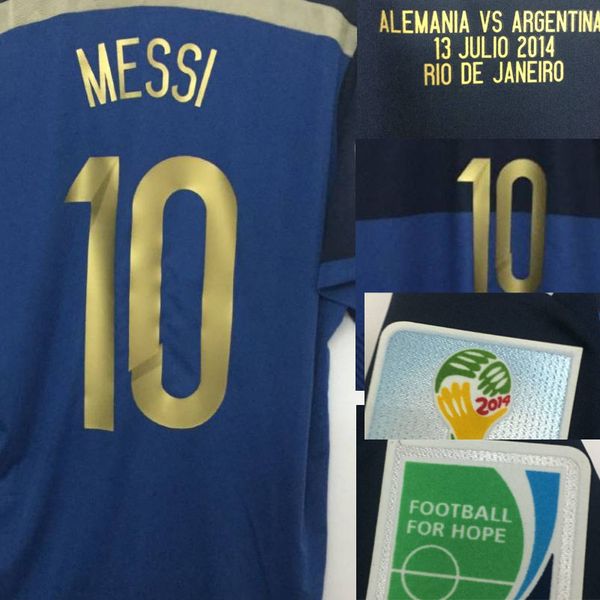 

2014 final messi maillot with final match details soccer patch badge