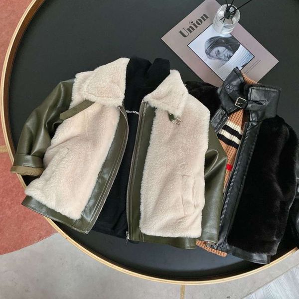 

2020 children's squint coat winter new men's and women's korean fur et baby short zipper sweater fashion, Black