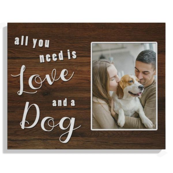 

custom gifts for cat and dog lovers all you need is love and a cat/dog wooden p print tablewall art with animals picture