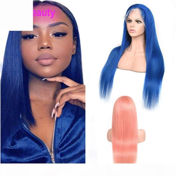 

brazilian virgin hair 13x4 lace front wig red blue plink yellow silky straight 13 by 4 lace front wig remy human virgin hair 12-30inch, Black;brown