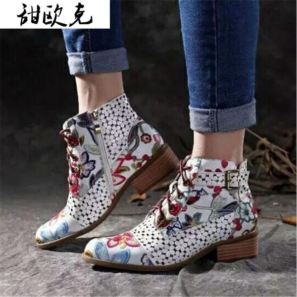 

2020 winter women boots fashion leather women ankle boots retro zipper short plush low-heeled warm short botas mujer, Black