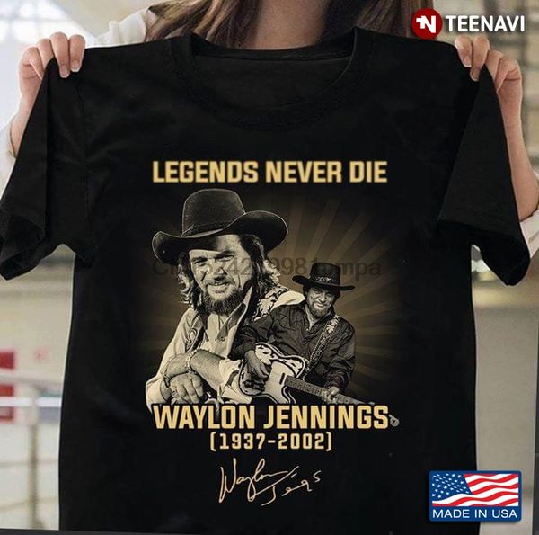 

спорт мужчины тенниска legends never die waylon дженнингс женщины футболки