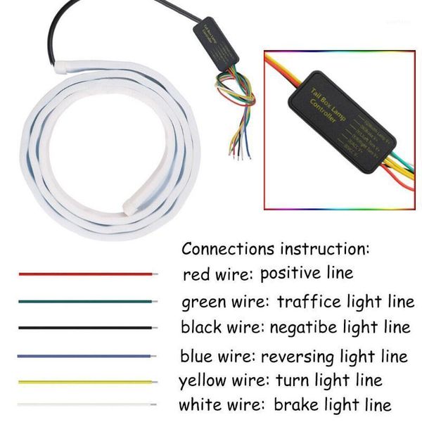 

120 cm fluid led strip car trunk area illumination rear brake backup turn signal light waterproof car light bar1
