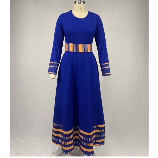 

obdj1 весна и большой круглый шею шваброй dressmop dresswaist контраст цвета длинный размер шить осень подол платья больших женщин платье вы, Black;gray