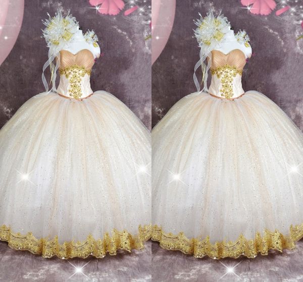 

2022 bling champagne tulle prom dresses long ball gowns gold applique beaded pleated strapless lace-up quinceanera dress sweet 16 girls puff, Black