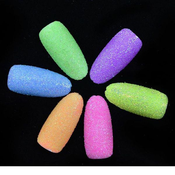 

nail art glitter powder sand neon fluorescent luminous dark glow neon pigment dust nail decoration decals tips manic jllitm, Silver