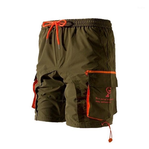 

fashionable men's pure color button-pocket overalls wind overalls shorts1, White;black