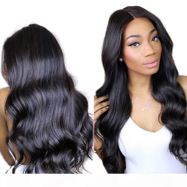 

body wave 360 deep part lace front human hair wigs pre plucked for black women brazilian virgin full lace wig 360 bleached knots, Black;brown