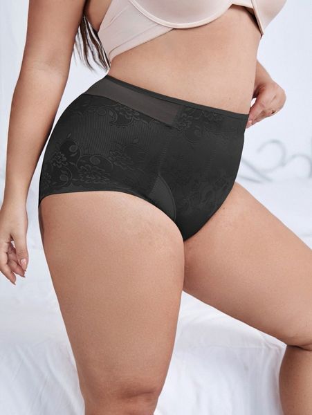 

plus high waisted shapewear panty s3nz#, Black;white