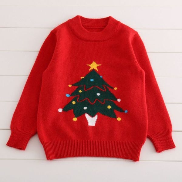 

new wear autumn winter children's year's pullover s claus round neck cashmere sweater, Blue
