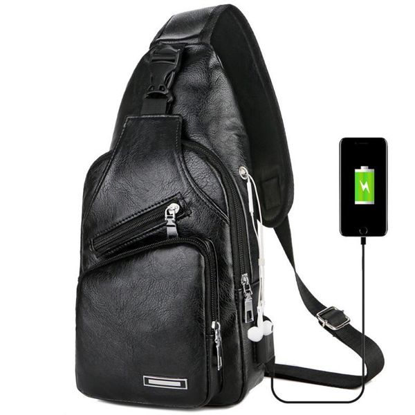 

waist bags pu shoulder for men usb charging prevent theft chest bag school summer trip belt messengers wholesale