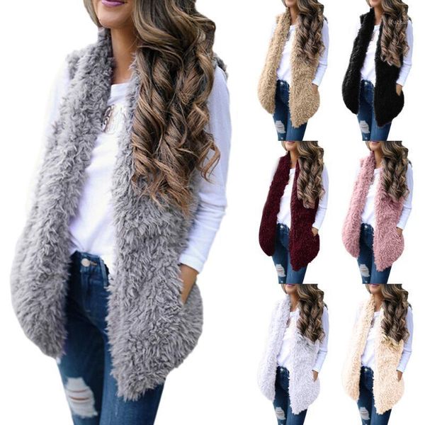 

ladies women lady faux fur gilet vest solid casual sleeveless warm vest waistcoat warmer coat outwear chaquetas mujer j601, Black;white