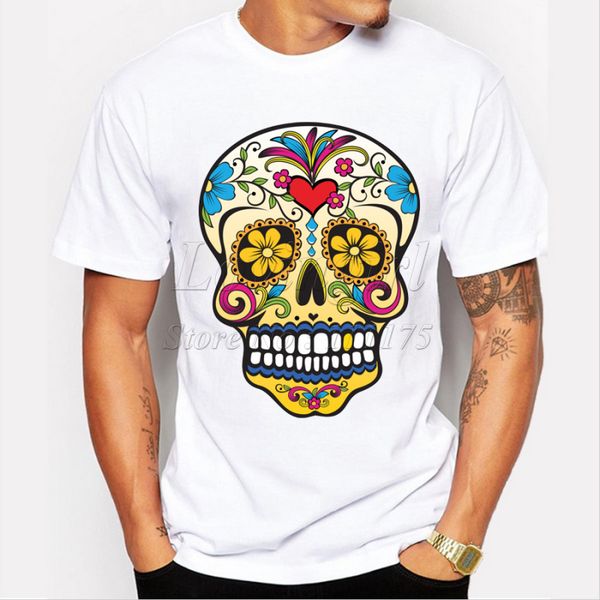 

men's fashion short sleeve gold tooth floral sugar skull harajuku funny s hipster cool hooded sweatshirt hoodie men t shirt