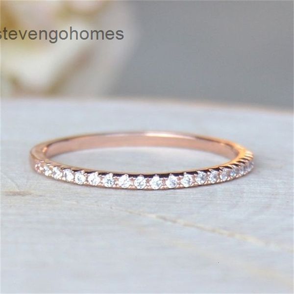 

row new lovers' diamond ring with single rose gold plating, Silver
