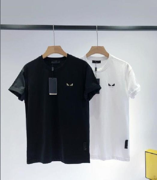 

2021 men women summer new little monster letter embroidery casual short-sleeved round neck cotton t-shirt ing, White