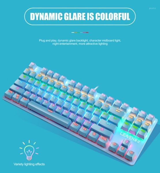 

crack k550 punk mechanical keyboard 87-key green axis game competitive office notebook professional gaming accessories1