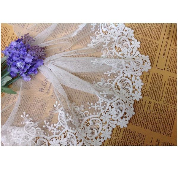 

15cm 2yards/lot water soluble cotton embroidered lace fabric diy wedding lace sewing fabric garment accessor jllqwd